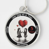 Aangepast herstelmijlpaalcadeau sleutelhanger (Voorkant)