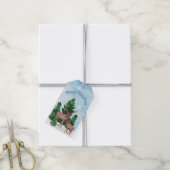 Aangepast hertenkerstfeest cadeaulabel (Met Touw)