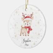 Aangepast hertenkerstornament keramisch ornament (Links)
