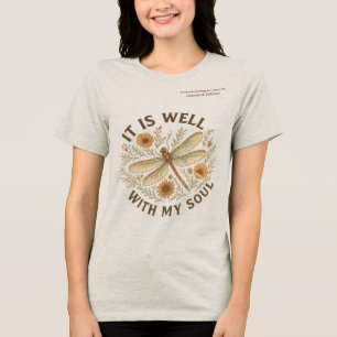 Aangepast "Het is goed met mijn ziel" Boho Dragonf Tri-Blend Shirt