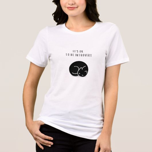 Aangepast Het Is Oké Om Introvert Kat Vrouwen- Tri-Blend Shirt (Voorkant)