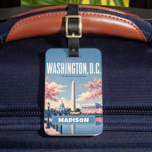 Aangepast Het Witte Huis van de VS Washington DC Bagagelabel (Voorkant Insitu 2)