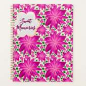 Aangepast hete roze bloemmotief zonder naad planner (Voorkant)