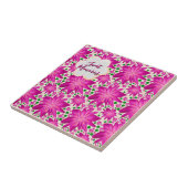 Aangepast hete roze bloemmotief zonder naad  tegeltje (Zijkant)