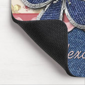 Aangepast heupdenim Jeans Cute Pastel Floral Patte Muismat (Hoek)