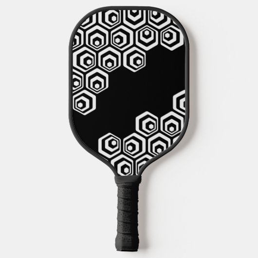 Aangepast hexagon polygon Retro Art Style Patroon Pickleball Paddle (Achterkant)