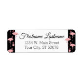 Aangepast 'Hip Pink Flamingoes Summer Art Pattern' Etiket (Voorkant)