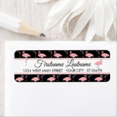 Aangepast 'Hip Pink Flamingoes Summer Art Pattern' Etiket (Insitu)