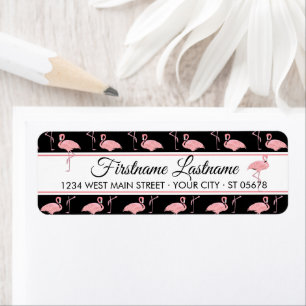 Aangepast 'Hip Pink Flamingoes Summer Art Pattern' Etiket