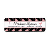 Aangepast 'Hip Pink Flamingoes Summer Art Pattern' Etiket (Voorkant)