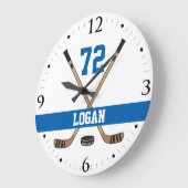 Aangepast hockey Player Name Number Blue Grote Klok (Hoek)