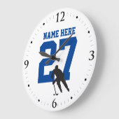 Aangepast hockey Player Name Number Blue Grote Klok (Hoek)
