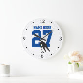 Aangepast hockey Player Name Number Blue Grote Klok (Huis)