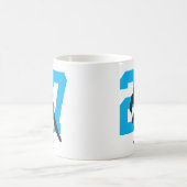 Aangepast hockey Player Number Turquoise Blue Koffiemok (Center)