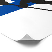 Aangepast hockey Player-nummer Blauw Poster (Hoek)