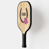 Aangepast Hoefijzer met Rozen & Monogram Pickleball Paddle (Links)