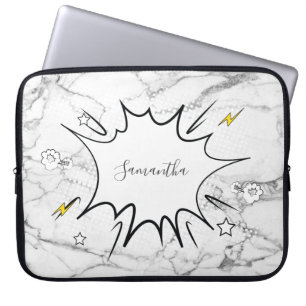 Aangepast Hoesje Marble Comic Book Laptop Sleeve