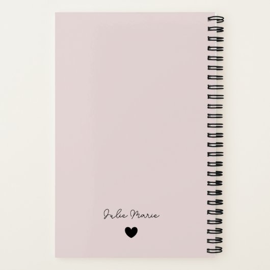 Aangepast Hoesje Reisjournaal | Modern Roze & Zwar Notitieboek (Achterkant)