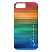 Aangepast hoesje tekstregenboogstripe iPhone 7 (Achterkant)
