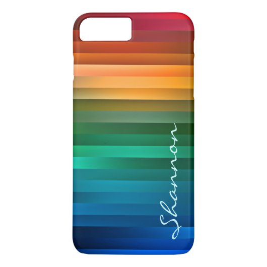 Aangepast hoesje tekstregenboogstripe iPhone 7 (Achterkant)