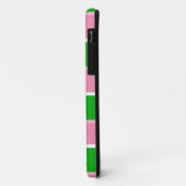 Aangepast Hoesje van Monogram Preppy Stripe iPhone (Achterkant/links)