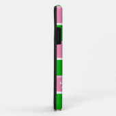 Aangepast Hoesje van Monogram Preppy Stripe iPhone (Achterkant/rechts)