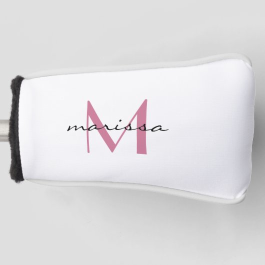 Aangepast Hoesje voor dames roze naam monogram uit Golfheadcover (Voorkant)