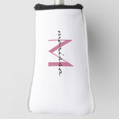 Aangepast Hoesje voor dames roze naam monogram uit Golfheadcover (Draai 90)
