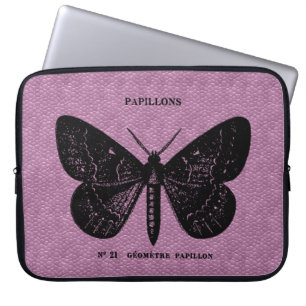 Aangepast hoesje voor Franse vlinder in kleur Laptop Sleeve