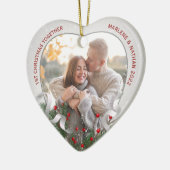 Aangepast Holly & Pine Silver Lijst Foto 1 e mas Keramisch Ornament (Links)