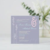 ::aangepast: Hollyhock & Ampersand Bilingual Weddi Kaart (Staand voorkant)