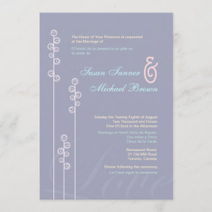 ::aangepast:Hollyhock & Ampersand Bilingual Weddin Kaart