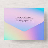 Aangepast holografisch modern elegant all in one uitnodiging (Achterkant)