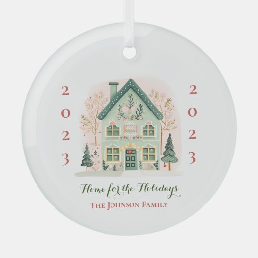 Aangepast "Home voor de Feestdagen" Ornament (Voorkant)