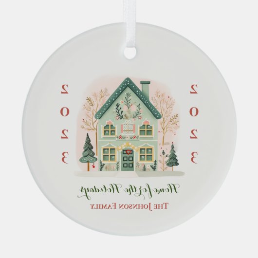 Aangepast "Home voor de Feestdagen" Ornament (Achterkant)