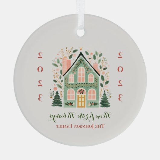 Aangepast "Home voor de Feestdagen" Ornament (Achterkant)