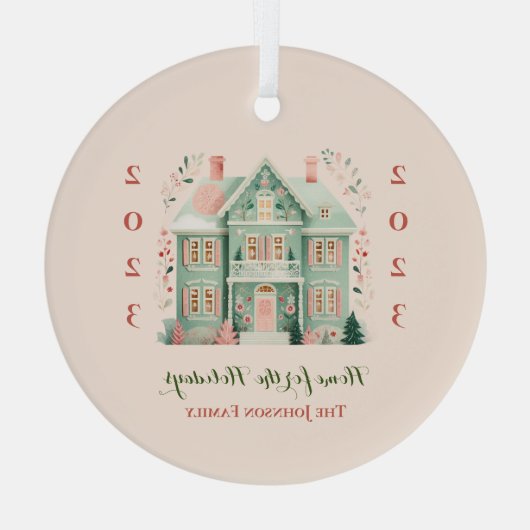 Aangepast "Home voor de Feestdagen" Ornament (Achterkant)