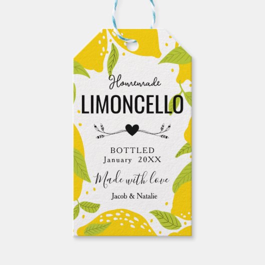 aangepast homemade limoncello bruiloft gunlior b cadeaulabel (Voorkant)