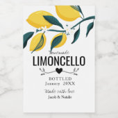 aangepast homemade limoncello bruiloft gunlior b wijn etiket (Enkel label)