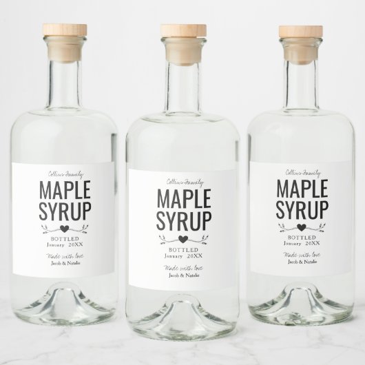 aangepast homemade maple stroop bruiloft gunstiger likeurfles etiket (Flessen)