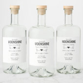 aangepast homemade moonshine bruiloft likeurfles etiket (Flessen)