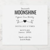 aangepast homemade moonshine bruiloft likeurfles etiket (Enkel label)