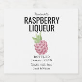 aangepast homemade raspberry liquor bruiloft likeurfles etiket (Enkel label)