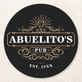 Aangepast homepage van Abuelito's Pub Ronde Kartonnen Onderzetter (Voorkant)