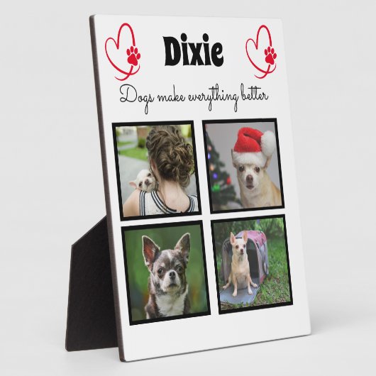 Aangepast hondenliefhebber 4 fotocollage fotoplaat (Zijkant)