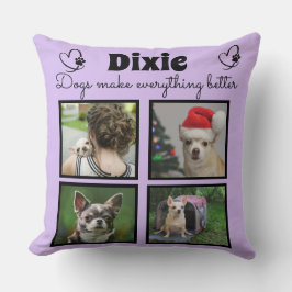 Aangepast hondenliefhebber 4 fotocollage kussen