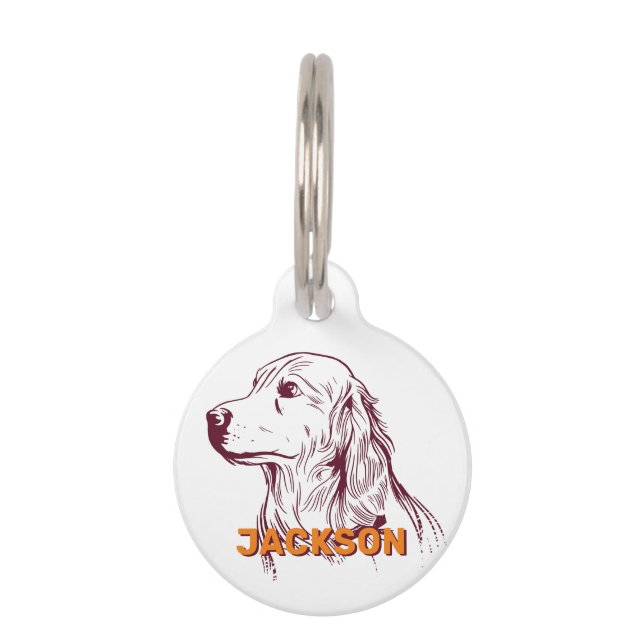 Aangepast Hondenliefhebber Golden Retriever Aangep Huisdierpenning (Voorkant)