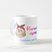 Aangepast Hondenliefhebber Havanese mam Cute Moede Koffiemok (Voorkant links)