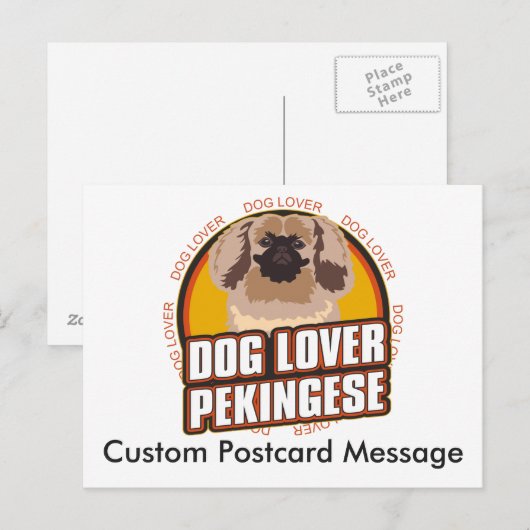 Aangepast Hondenliefhebber Pekingese Hondenras Briefkaart (Voorkant / Achterkant)