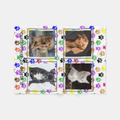 Aangepast Hondenliefhebber Pet 4 Foto Collage Gift Fleece Deken (Voorkant (Horizontaal))